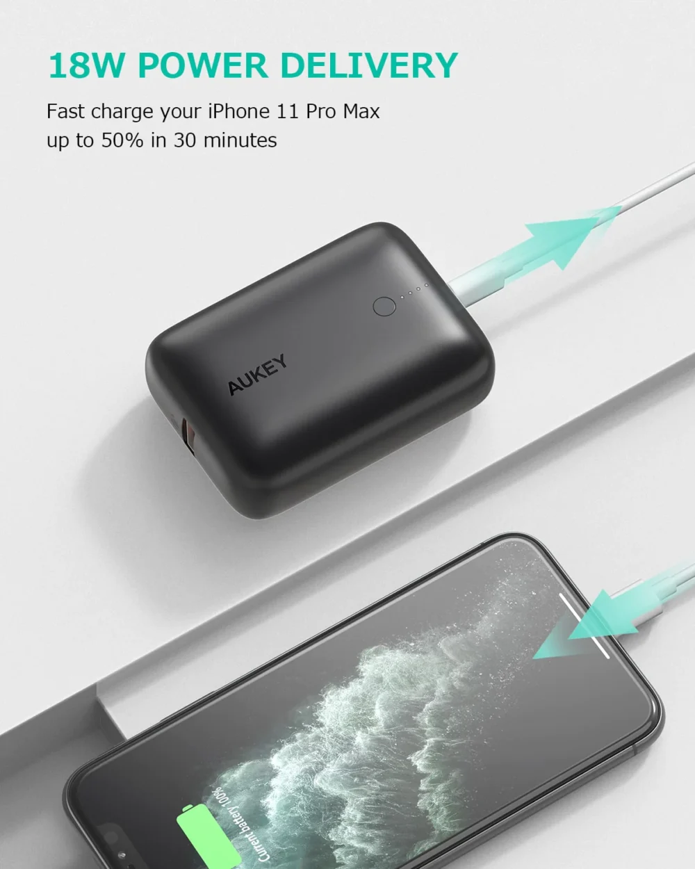 Mini cargador portátil  10000mAh y 20W - AUKEY - Imagen 4