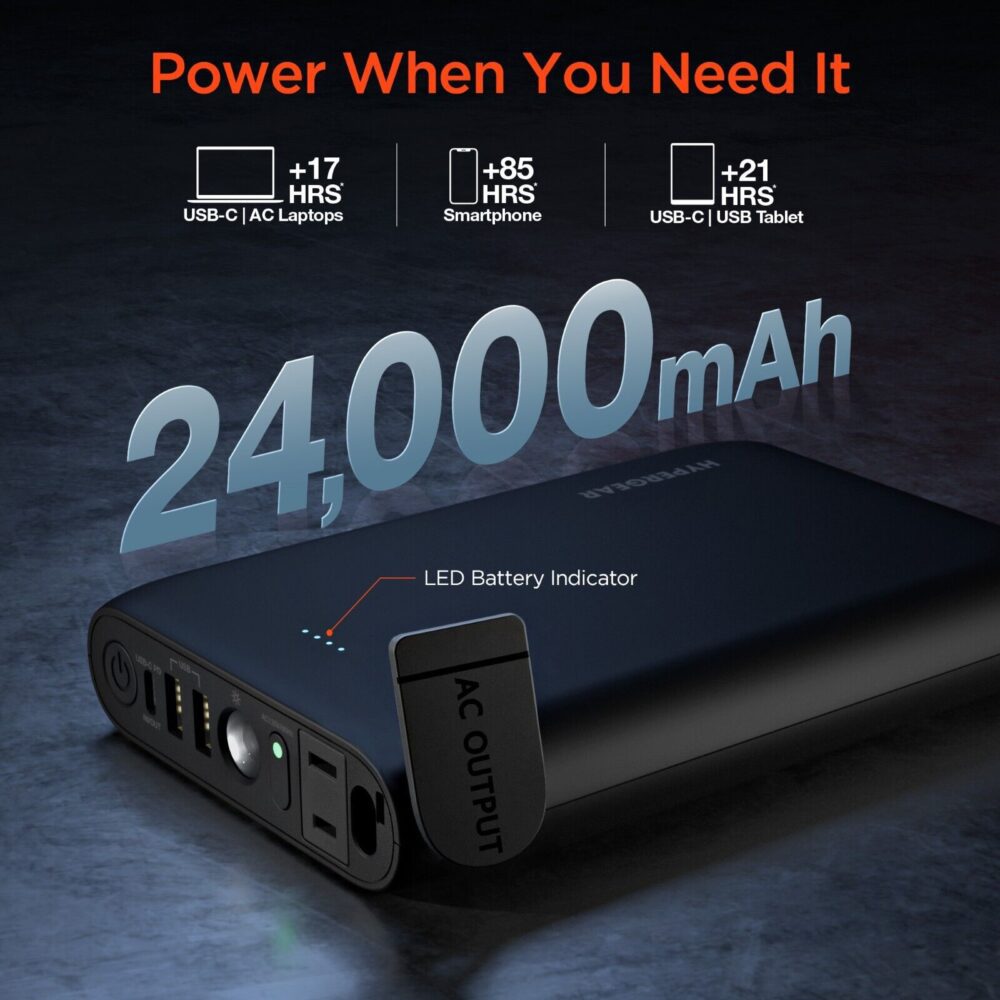 Cargador Portátil 24000mAh y 65W con tomacorriente AC - HYPERGEAR - Imagen 4
