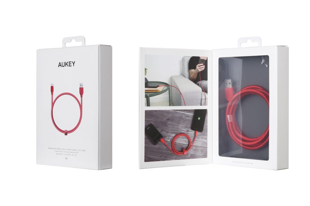 Cable de 1.2 metros trenzado USB-C a USB-A - AUKEY - Imagen 4