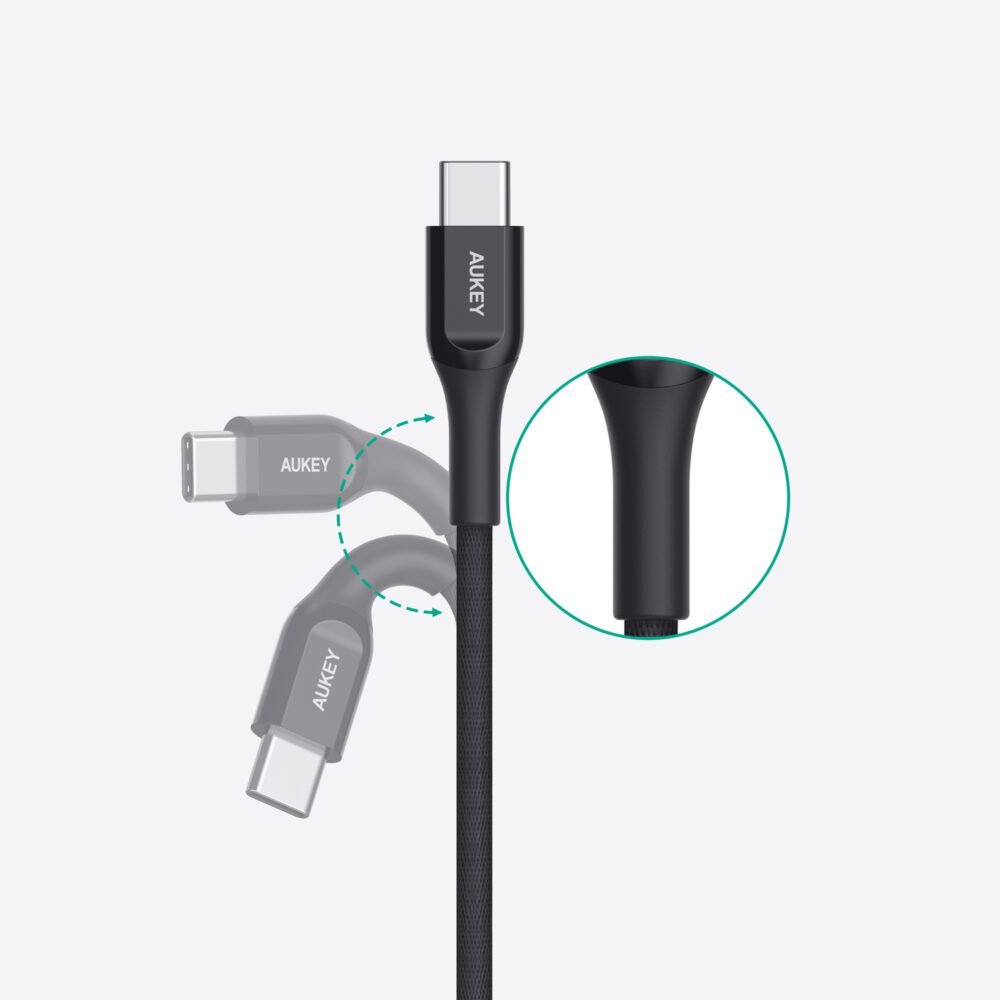 Cable de 1.2 metros trenzado USB-C a USB-C - AUKEY - Imagen 3