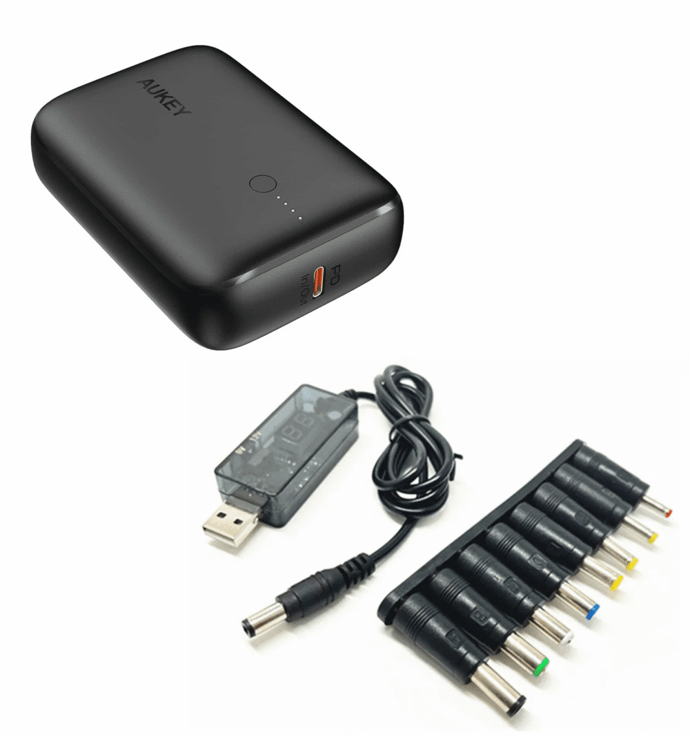 Combo para ROUTER - Cargador Portatil 10000mAh y Convertidor - AUKEY