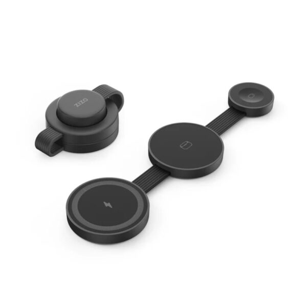 Estación de carga de viaje POWERVAULT FOLD 3 en 1 negro con MagSafe - ZIZO