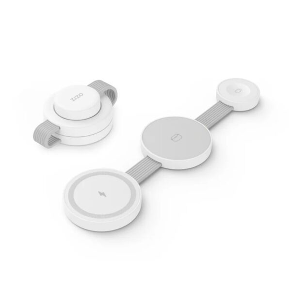 Estación de carga de viaje POWERVAULT FOLD 3 en 1 blanco con MagSafe - ZIZO